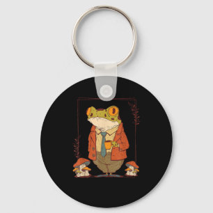 Frog Goblincore Academia Aesthetic Mushroom Keychain