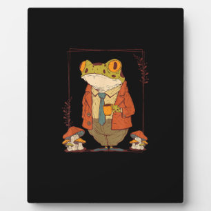 Frog Goblincore Academia Aesthetic Mushroom Plaque