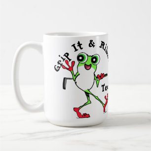 Frog Golfing Grip It and Ribbit Funny Personalized Coffee Mug