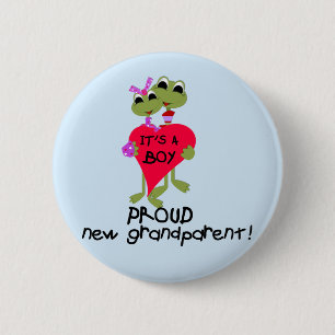 Frog Grandparent of Boy Tshirts and Gifts 2 Inch Round Button