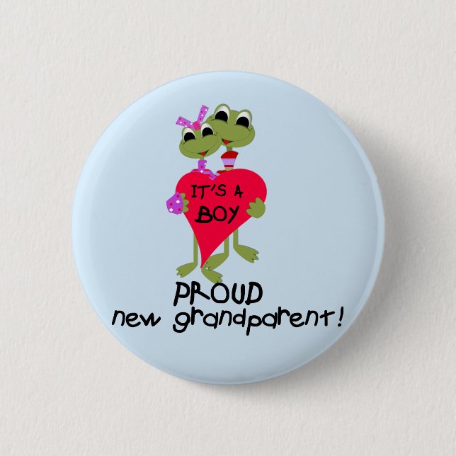 Frog Grandparent of Boy Tshirts and Gifts 2 Inch Round Button (Front)