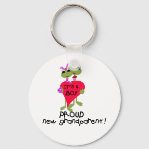 Frog Grandparent of Boy Tshirts and Gifts Keychain