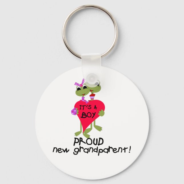 Frog Grandparent of Boy Tshirts and Gifts Keychain (Front)