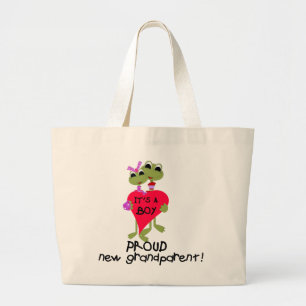 Frog Grandparent of Boy Tshirts and Gifts Large Tote Bag