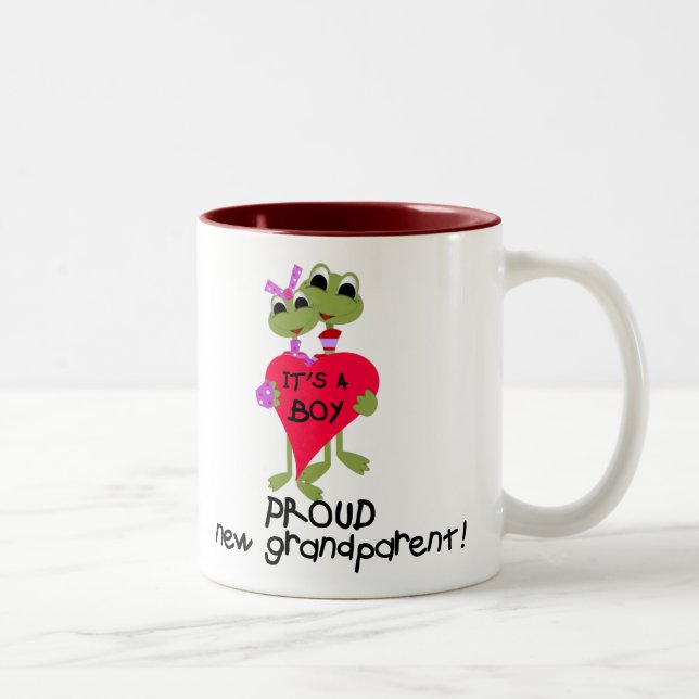 Frog Grandparent of Boy Tshirts and Gifts Two-Tone Coffee Mug (Right)