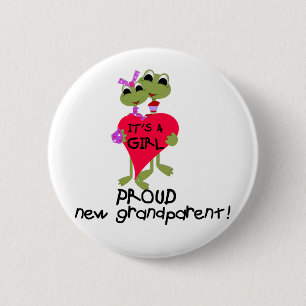 Frog Grandparent of Girl Tshirts and Gifts 2 Inch Round Button