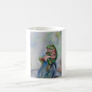 Frog Green and Brown  325 ml  Classic White Mug