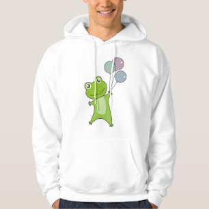 Frog Green Balloons Funny Animals Kids Hoodie