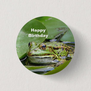 Frog Green Lily Pad Photo Birthday 1 Inch Round Button
