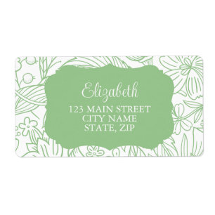 Frog Green White Flora Girl Adresse de retour