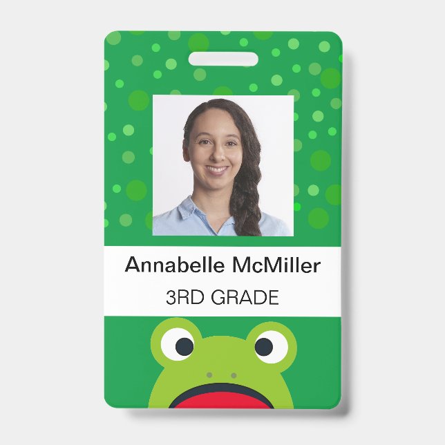 Frog Green Wild Teacher Badge (Front)