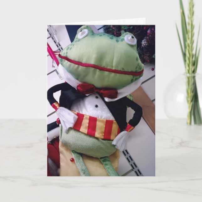 FROG GREETING..."HOPPY CHRISTMAS" HOLIDAY CARD (Front)