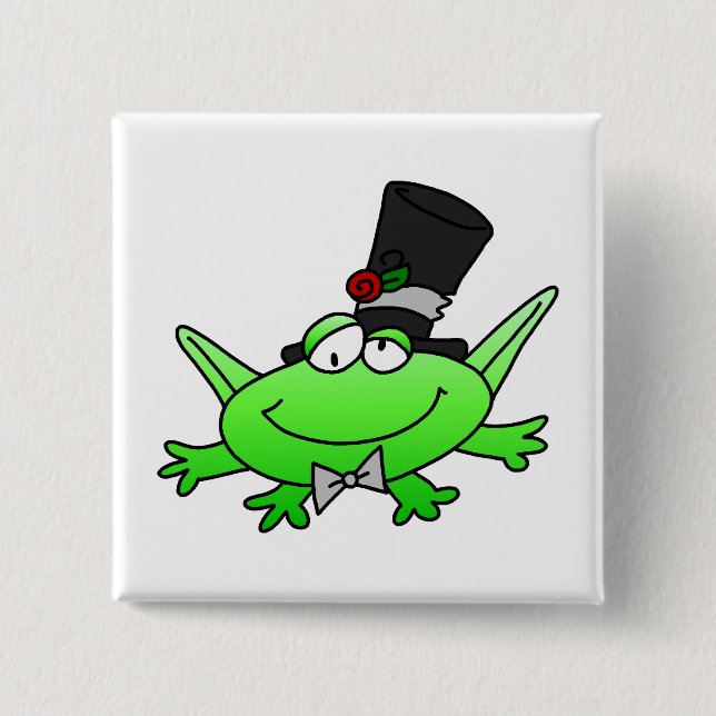 Frog Groom T-shirts and Gifts 2 Inch Square Button (Front)