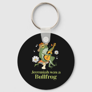 Frog Guitar-jeremiah Was Bullfrog Funny Saying  Keychain