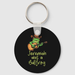 Frog Guitar Jeremiah Was Bullfrog Funny Saying Men Keychain