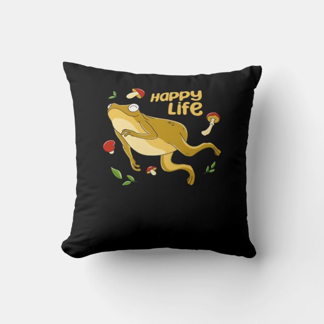 Frog Happy  Essential Throw Pillow (Front)