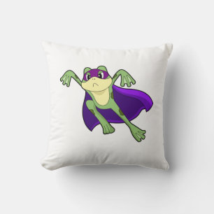 Frog Hero Throw Pillow