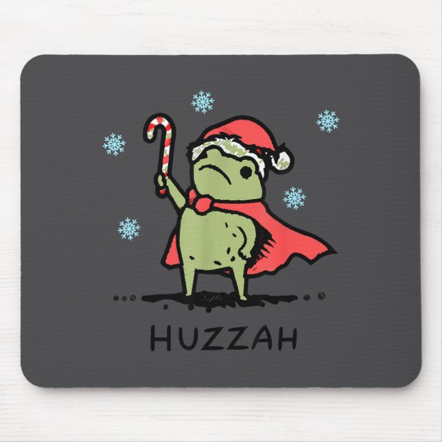 Frog Huzzah Frog Knight Funny Sword Meme Quote Chr Mouse Pad (Front)