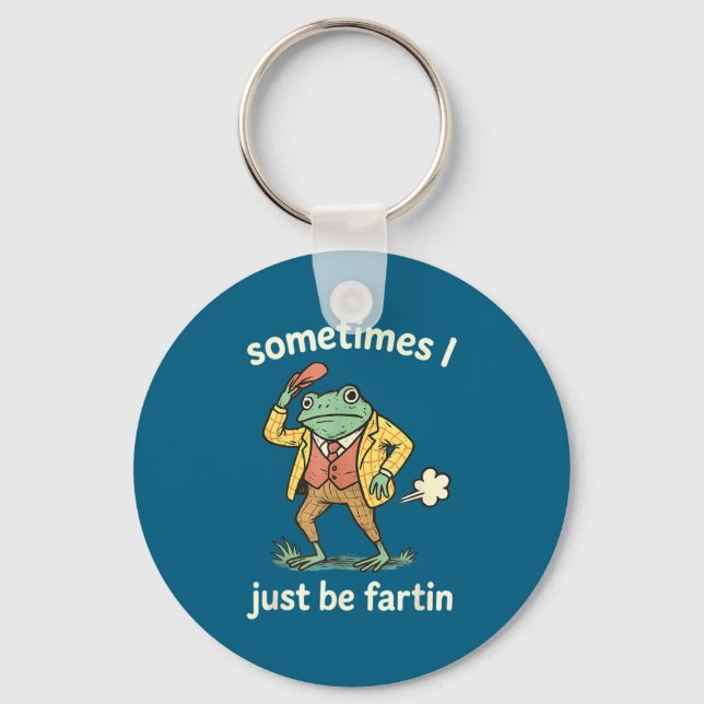 Frog I Farting Sometimes Just Outfit Keychain (Front)