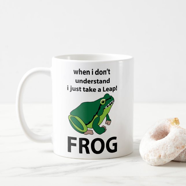 Frog  I Just Take A Leap Frog Coffee Mug (With Donut)