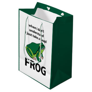 Frog  I Just Take A Leap Frog Medium Gift Bag