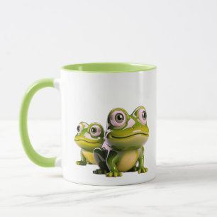 Frog Illustration Glossy Cute Green Mug