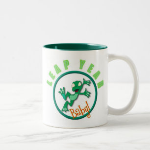 frog in a circle Two-Tone coffee mug