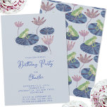 Frog in a Lily Pond Cute Kids Birthday Party Invitation<br><div class="desc">Watercolor frog on a water lily leaf fun design which is perfect for an animal lover's birthday party invitation.  You can easily customize the invitation to your liking by changing any of the text.  Gender neutral for a boy or girl.  Original art by Nic Squirrell.</div>