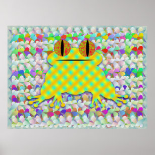 Frog In A Sea Of Petals Poster