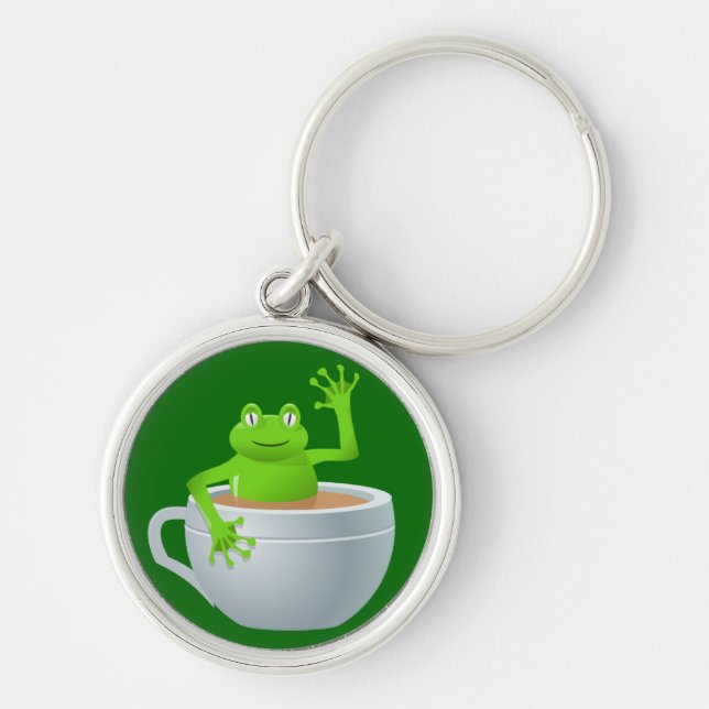 Frog in a Tea Keychain (Front)