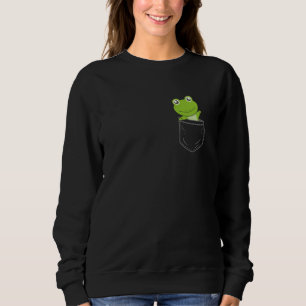 Frog In Breast Pocket Funny Animals Frogs Sweatshirt