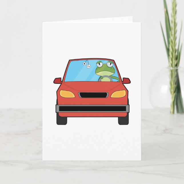 Frog in Car Card (Front)