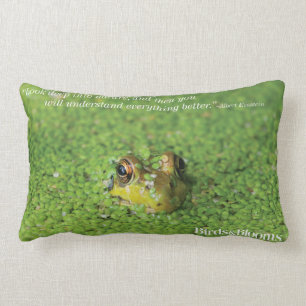 Frog in Green Algae Lumbar Pillow