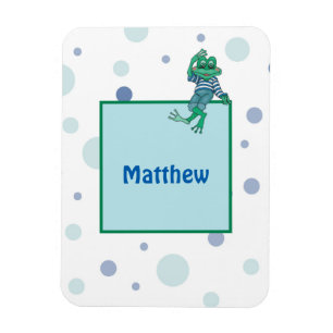 Frog in Jeans, Birthday, Polka Dots Magnet