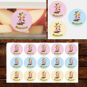 Frog in Pink Rain Boots Monogram Pastel Child's