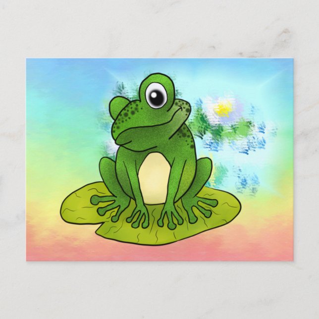 Frog in pond postcard (Front)