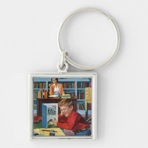 Frog in the Library Keychain