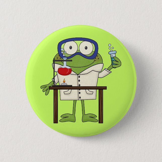 Frog in the Science Lab 2 Inch Round Button (Front)