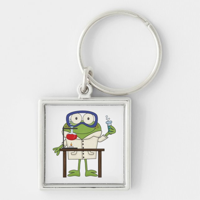 Frog in the Science Lab Keychain (Front)