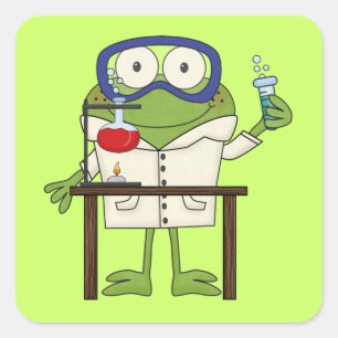 Frog in the Science Lab Square Sticker