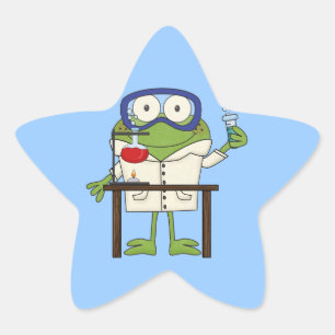 Frog in the Science Lab Star Sticker