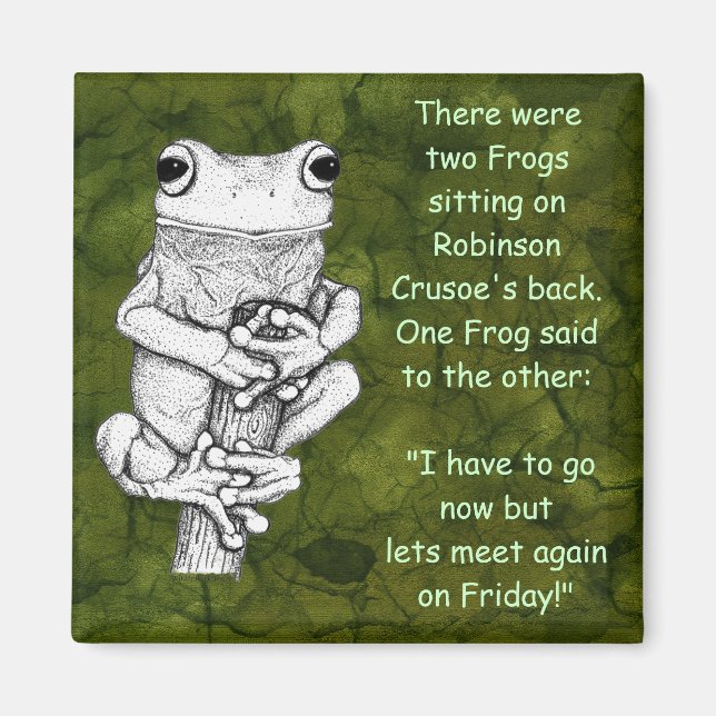 "FROG JOKE" Funny Frog Magnet (Front)