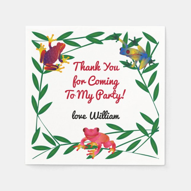 Frog Jungle Zoo Napkin (Front)