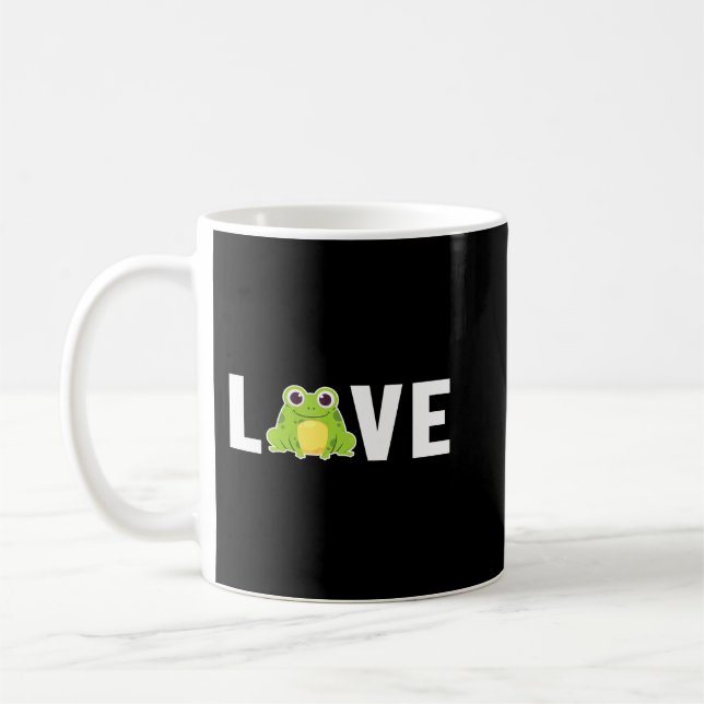 Frog Just A Girl Who Loves Frogs Cute Coffee Mug (Left)