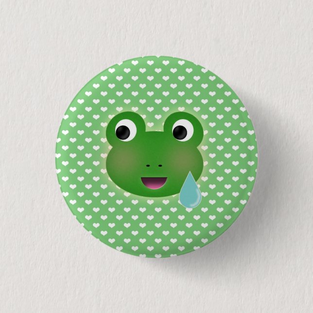 Frog Kawaii 1 Inch Round Button (Front)