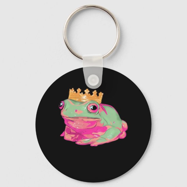 Frog King - Funky Meme Classic Keychain (Front)
