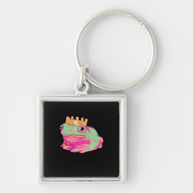 Frog King - Funky Meme Classic Keychain (Front)