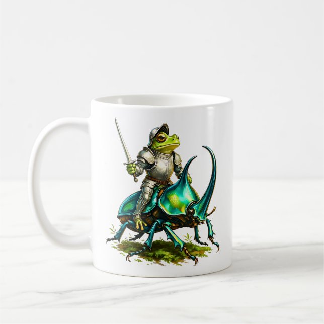 Frog Knight and Battle Beetle Coffee Mug (Left)