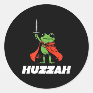 Frog Knight Sword Huzzah Medieval Funny Meme Men Classic Round Sticker