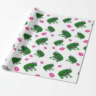 Frog Lady Kisses Wrapping Paper